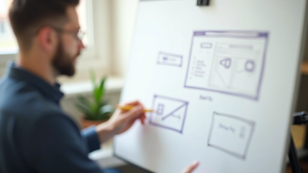 Diagramme montrant la structure d'une landing page avec zones délimitées : héros, proposition, formulaire, éléments sociaux