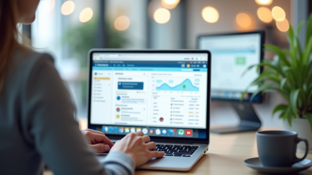Écran d'ordinateur affichant une interface de plateforme email marketing avec liste de contacts et tableaux de statistiques